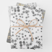 Silver and Gold Harlequin Snowflakes Stars Geschenkpapier Set (Beispiel)