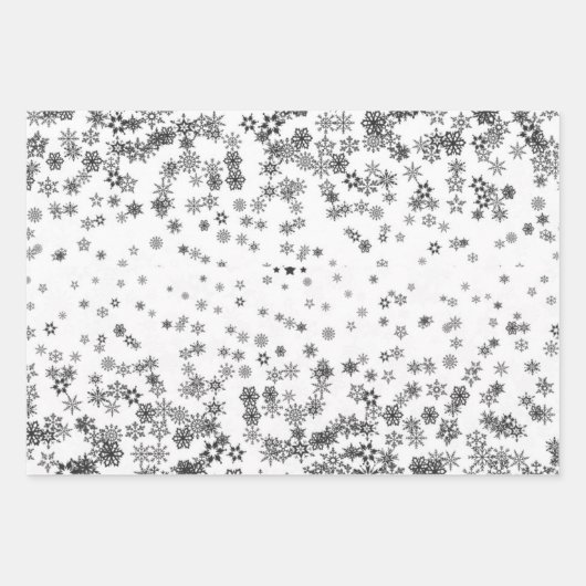 Silver and Gold Harlequin Snowflakes Stars Geschenkpapier Set (Vorderseite)