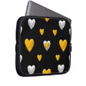 Silver and Gold Hearts Laptopschutzhülle (Vorne Rechts)