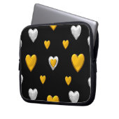 Silver and Gold Hearts Laptopschutzhülle (Vorderseite Links)