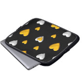 Silver and Gold Hearts Laptopschutzhülle (Vorne Knopf)