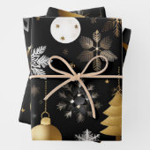 Silver and Gold Holiday Ornaments Collection Geschenkpapier Set (Beispiel)
