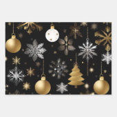 Silver and Gold Holiday Ornaments Collection Geschenkpapier Set (Vorderseite)