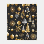Silver and Gold Holiday Ornaments Muster Fleecedecke (Vorderseite)