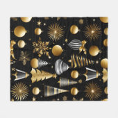 Silver and Gold Holiday Ornaments Muster Fleecedecke (Vorderseite (Horizontal))