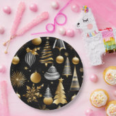 Silver and Gold Holiday Ornaments Muster Pappteller (Party)