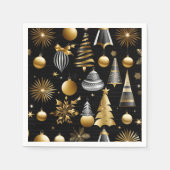 Silver and Gold Holiday Ornaments Muster Serviette (Vorderseite)