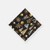 Silver and Gold Holiday Ornaments Muster Serviette (Ecke)