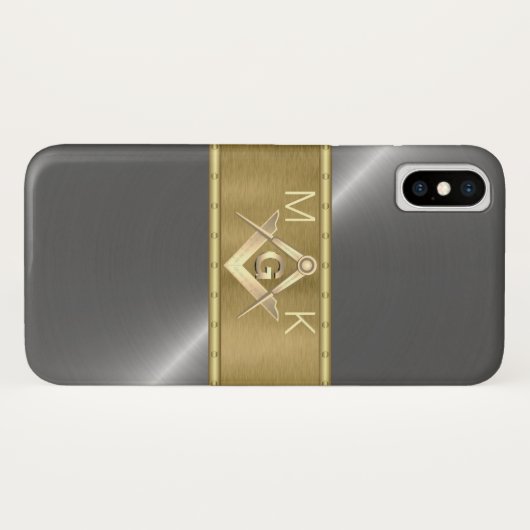 Silver and Gold Masonic Symbol Case-Mate iPhone Hülle (Rückseite (Horizontal))