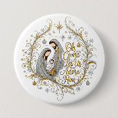 Silver and gold nativity Christmas Button (Vorderseite)