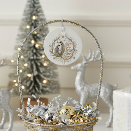 Silver and gold nativity Christmas Geschenkanhänger