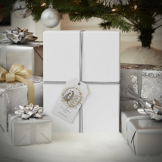 Silver and gold nativity Christmas Geschenkanhänger