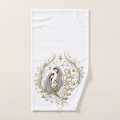 Silver and gold nativity Christmas Handtuch (Handtuch)