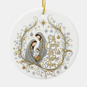 Silver and gold nativity Christmas Keramik Ornament (Vorne)
