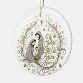 Silver and gold nativity Christmas Keramik Ornament (Links)