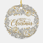 Silver and gold nativity Christmas Keramik Ornament (Hinten)