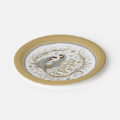 Silver and gold nativity Christmas Pappteller (Schrägansicht)