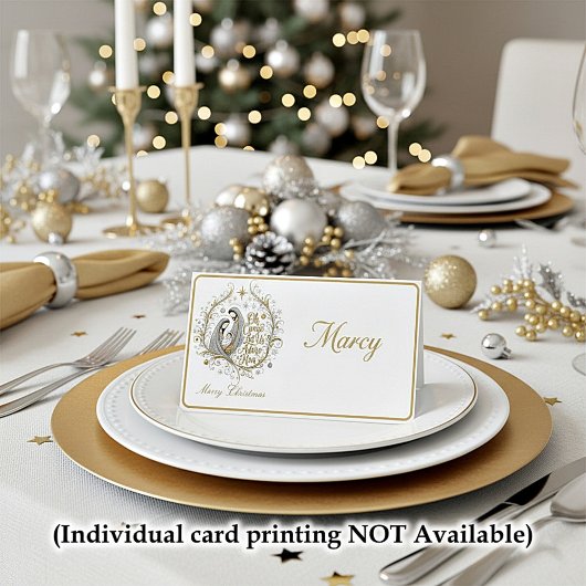 Silver and gold nativity Christmas Platzkarte