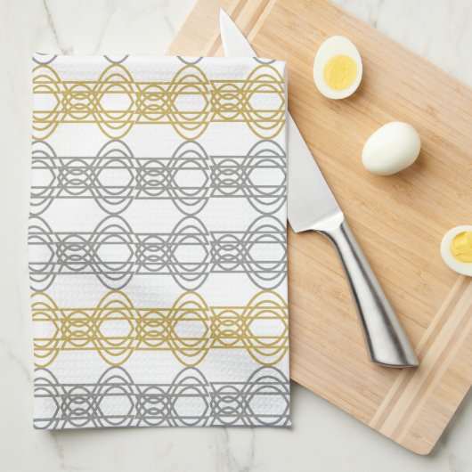 Silver and Gold Patternhandtuch Geschirrtuch (Viertel Falte)