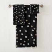Silver and Gold Polka Dots Badhandtuch Set (Insitu)