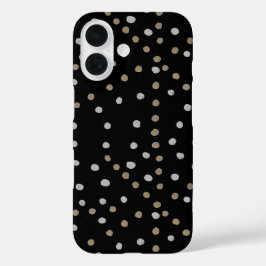 Silver and Gold Polka Dots iPhone 16 Hülle