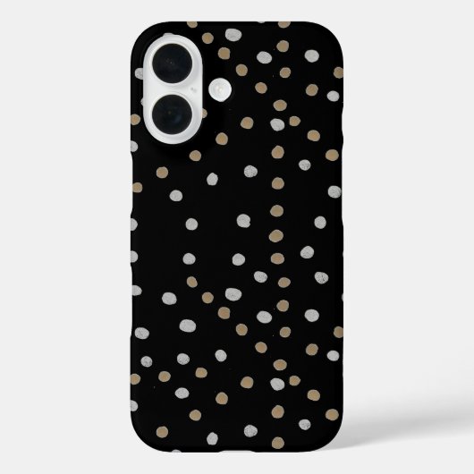 Silver and Gold Polka Dots Case-Mate iPhone Hülle (Rückseite)