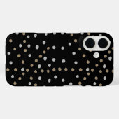 Silver and Gold Polka Dots Case-Mate iPhone Hülle (Rückseite (Horizontal))