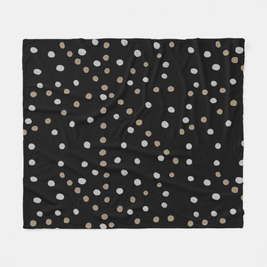 Silver and Gold Polka Dots Fleecedecke (Vorderseite (Horizontal))