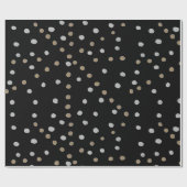 Silver and Gold Polka Dots Geschenkpapier (Flach)