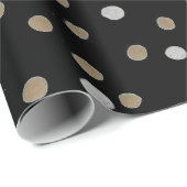 Silver and Gold Polka Dots Geschenkpapier (Rolleneckpunkt)