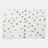 Silver and Gold Polka Dots Geschirrtuch (Horizontal)