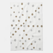 Silver and Gold Polka Dots Geschirrtuch (Vertikal)