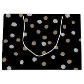 Silver and Gold Polka Dots Große Geschenktüte (Vorderseite)