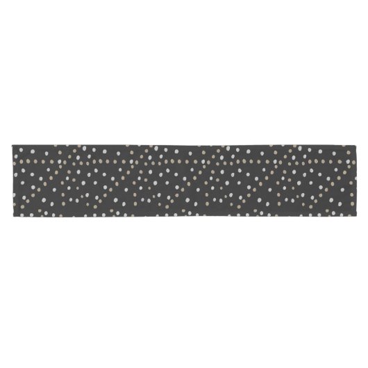 Silver and Gold Polka Dots Kurzer Tischläufer (Horizontal)