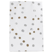 Silver and Gold Polka Dots Mittlere Geschenktüte (Vorderseite)