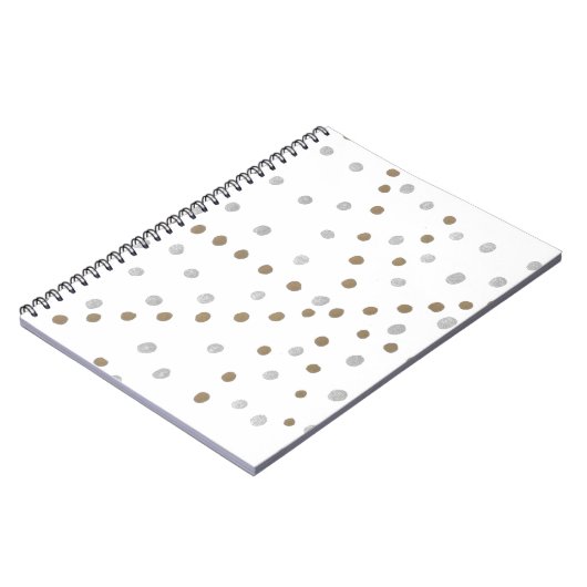Silver and Gold Polka Dots Notizblock (Linke Seite)