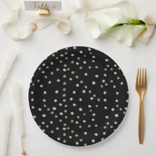 Silver and Gold Polka Dots Pappteller