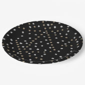 Silver and Gold Polka Dots Pappteller (Schrägansicht)