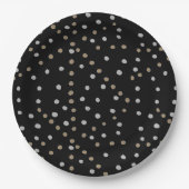 Silver and Gold Polka Dots Pappteller (Vorderseite)