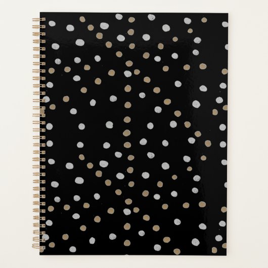 Silver and Gold Polka Dots Planer (Vorderseite)
