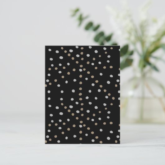 Silver and Gold Polka Dots Postkarte (Stehend Vorderseite)
