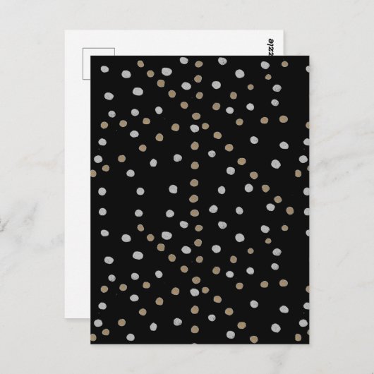 Silver and Gold Polka Dots Postkarte (Vorne/Hinten)