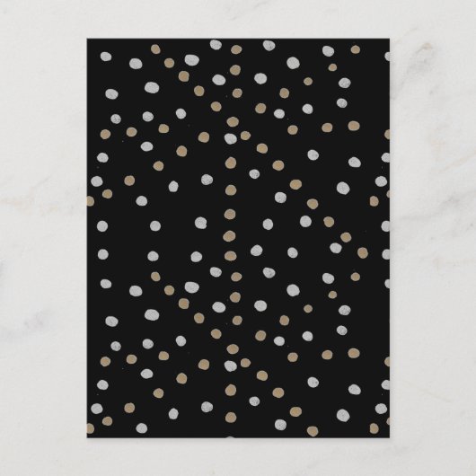 Silver and Gold Polka Dots Postkarte (Vorderseite)