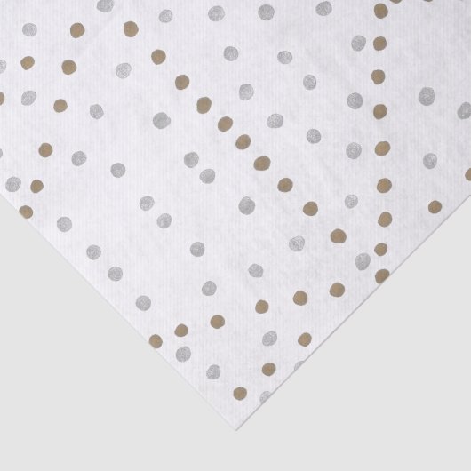 Silver and Gold Polka Dots Seidenpapier (Ausschnitt)