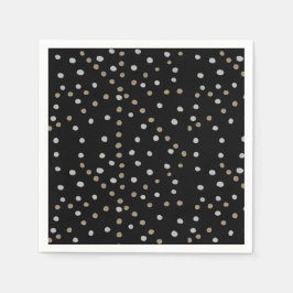 Silver and Gold Polka Dots Serviette