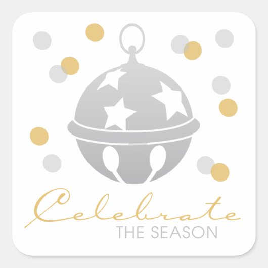 Silver and Gold Sleigh Bell Holiday Stickers (Vorderseite)