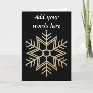Silver and Gold Snowflake Feiertagskarte