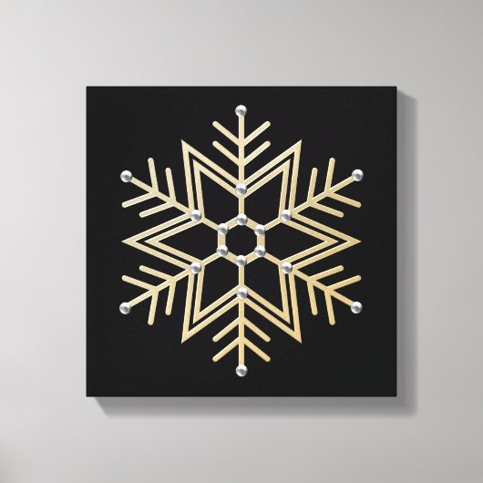 Silver and Gold Snowflake Leinwanddruck (Vorderseite)