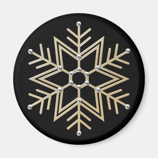 Silver and Gold Snowflake Magnet (Vorne)