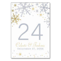 Silver and Gold Snowflakes Wedding Monogram